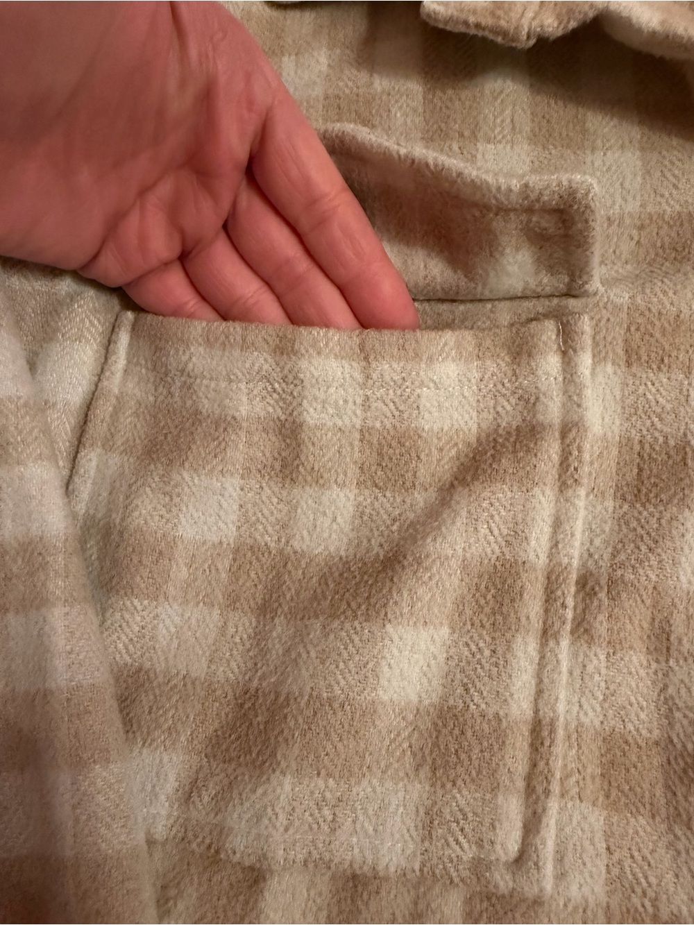 moodie Beige and Cream Check Flannel Shirt - Picture 2 of 7